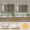Grand Bathroom Medicine Cabinet with LED Mirror, Recessed or Surface Mount, Defogger, Adjustable Shelves, Dimmable - 3 of 4