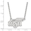 Black Bow Jewelry 10k White Gold Wichita State Shockers NCAA Necklace 18 Inch - 2 of 4