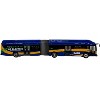 New Flyer Xcelsior XN60 Articulated Bus Blue Yellow Stripes Limited Edition 1/87 (HO) Diecast Model by Iconic Replicas - 2 of 3