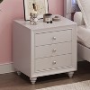 22"W Modern Nightstand End Table Side Table Storage Cabinet with 3 Drawers, Three-Dimensional Handles and Gourd-Shaped Legs, Cream Grey-ModernLuxe - 2 of 4