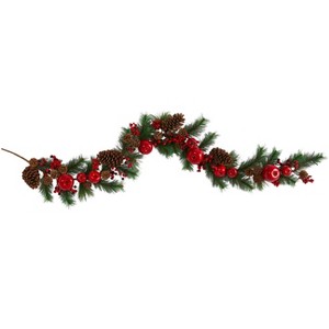 Nearly Natural 6-ft Apple, Berries and Pinecone Artificial Garland - 1 of 2