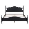 Wood Platform Bed with Retro Design Headboard, Sturdy Pine Frame, No box spring beds, Easy Assembly-Maison Boucle - 3 of 4