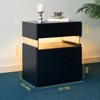 ulches LED 3-Drawer Nightstand, Black Particle Board+MDF Bedside Table with Acrylic Board, Remote-Controlled RGB Lights for Bedroom - 3 of 4