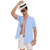 Men's Camp Collar Short Sleeve Shirt - Casual Button-Down with Chest Pocket & Back Pleat - 3 of 3