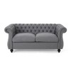 Chesterfield Loveseat, Modern Button Tufted Accent Sofa Couch With Nailhead Trim, Upholstered Sofa With Armrests For Living Room, Bedroom,  Apartment - 3 of 3