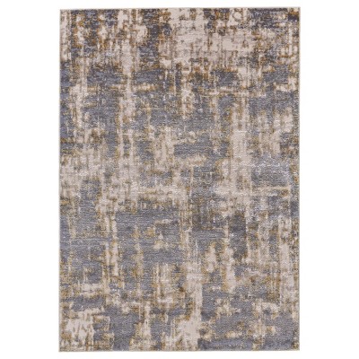 Waldor Modern Abstract Gray/Gold Area Rug