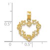 Black Bow Jewelry 14k Yellow Gold Floral Cutout Heart Pendant, 15mm - 4 of 4