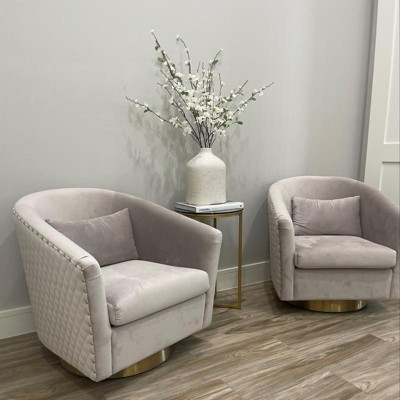 Clara quilted cheap swivel tub chair