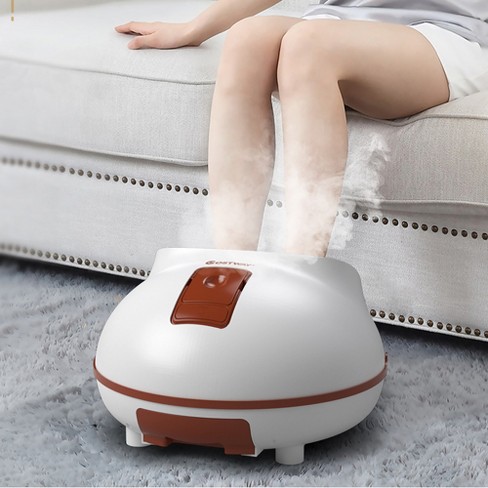 Costway Steam Foot Spa Bath Massager Foot Sauna Care w/Heating Timer Electric Rollers  Brown\Gray - image 1 of 4