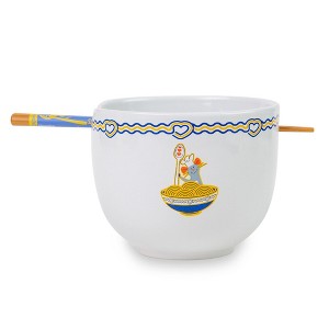 Silver Buffalo Disney Pixar Ratatouille 20-Ounce Ceramic Ramen Bowl and Chopstick Set - 1 of 4