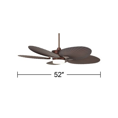52" Oil Rubbed Bronze Tropical Ceiling Fan with LED Light