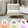 Buzz & Bloom Faux Shearling Cushioned Kids Chair with Tufted Seat and Back, Wood Legs in Marshmallow - 4 of 4