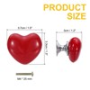 Unique Bargains Heart-Shaped Ceramic Drawer Knobs with Screw for Cupboard 4 Pcs - 2 of 4