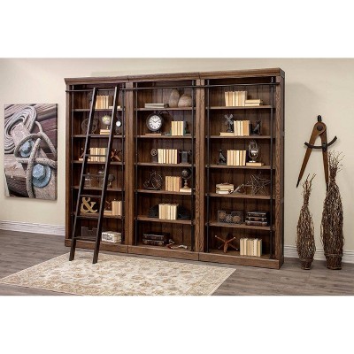 Avondale Rustic Brown Oak 8' Tall Adjustable Bookcase
