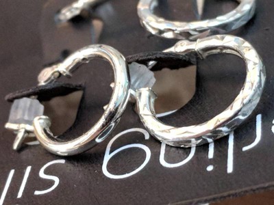 Sterling Silver Twist Hoop Earrings - A New Day™ Silver : Target