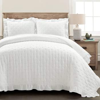 5pc Full/queen Marley Ruffle Comforter Set White - Intelligent