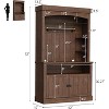 Nasitip Coffee Bar Cabinet with LED Lights, 72''Tall Buffet Cabinet with Microwave Stand,Wine Rack,Glass Shelf for Dining Room - 3 of 4