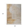Gold And Ivory Geometric Washable Indoor Outdoor Area Rug - 3 of 4