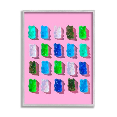 Stupell Industries Gummy Candy Bears Pattern Framed Giclee Art