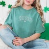 Simply Sage Market Women's Embroidered Irish Varsity Clover St. Patrick's Day Short Sleeve Garment Dyed Tee - 2 of 3