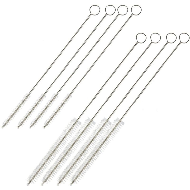 Juvale 8 Pack Stainless Steel Straw Cleaners Brush with Long Design for Tumbler, Boba Straws, 2 Sizes, 1 of 7