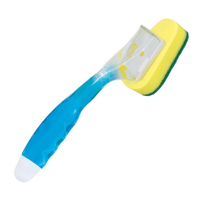 Lola Products Soap Dispenser Dish Brush Wand, Absorbent Sponge Scrubber, No Leaking. Clean Dishes, Sinks and Cookware, 1 BRUSH w/ HEAD