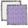 Bacati - Ikat Lilac/Gray Dots/Leopard Muslin 2 pc Security Blankets - image 4 of 4