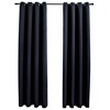Aghana Digitals 2-Pack Black Polyester Blackout Curtains with Metal Rings, 55.1x88.6" - Light - 2 of 4