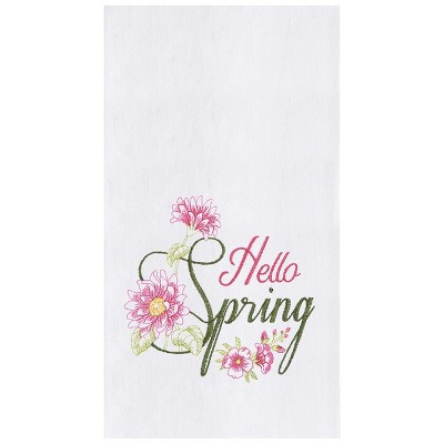 C&F Home Hello Spring Flour Sack Embroidered Cotton Kitchen Towel