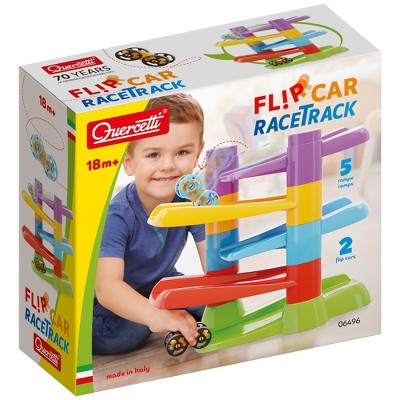 Quercetti: Flip Car Race Track - Stacking Ramp Playset, 2 Flipping Cars, Kids
