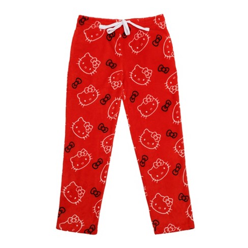 Hello Kitty Red Plush Women's Pajama Pant : Target