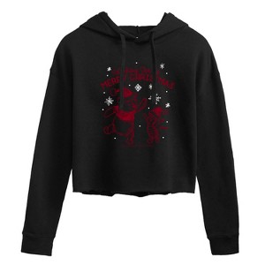 Women's - Winnie the Pooh - Wishing For A Merry Christmas Cropped Graphic Hoodie - 1 of 3