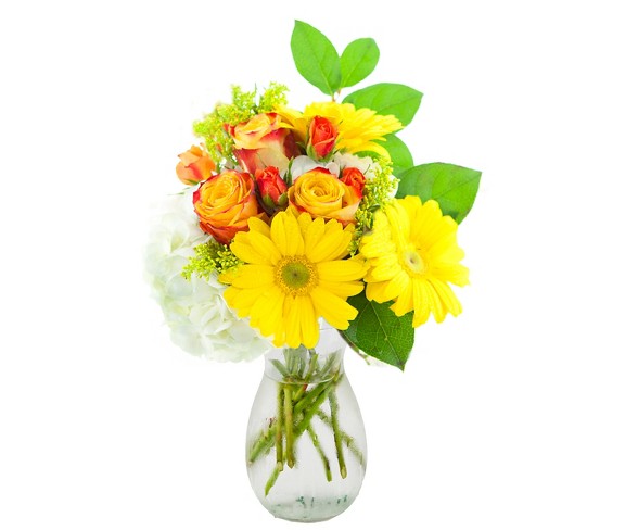 KaBloom Sunset Boulevard Fresh Flower Arrangement - with Vase