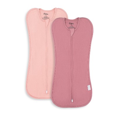 Image of Swaddle Blanket Baby Girl Boy Easy Zipper Wrap 2 Pack Newborn Infant Sleep Sack by Comfy Cubs - Small 0-3 Months - Blush, Mauve
