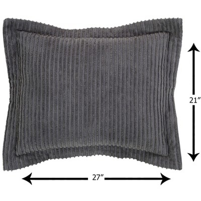 Gray Queen Cotton Chenille Tufted Bedspread Set with Shams