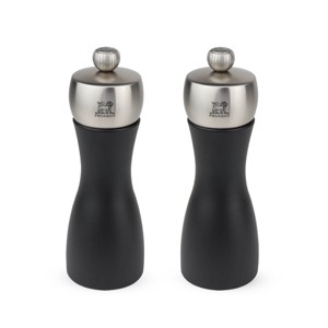 Peugeot | Fidji Duo, Set Pepper and Salt Mills, Wood/Stainless, Black, 15 cm - 6 in - 1 of 3