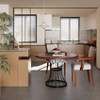 3 Piece Round Dining Table Set for 2, Bistro Dining Set Kitchen Table Set Space-saving Breakfast Table Set with 2 Upholstered Chairs - ModernLuxe - 2 of 4