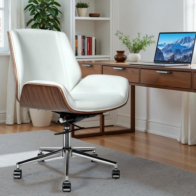 Lycvki Solid Wood Genuine Leather Executive Office Chair