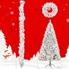 6 FT Snow-Flocked Artificial Christmas Tree Set with Tree, Garland & Wreath–Hinged 861 Branch Tips, 380 Multi-Color LED Lights, 8 Modes Holiday Décor - 3 of 4