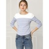 INSPIRE CHIC Women's Color Block Round Neck Long Sleeves Striped Basic T-Shirt - 3 of 4