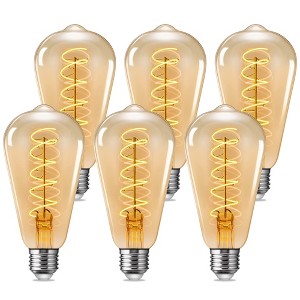 YANSUN 60-Watt Equivalent Vintage LED Edison Bulbs 4-Watt Antique LED Filament Bulb Warm White Non Dimmable 6-Pack - 1 of 1