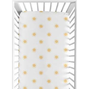 Sweet Jojo Designs Boy or Girl Gender Neutral Unisex Baby Fitted Crib Sheet Boho Sun Yellow and White