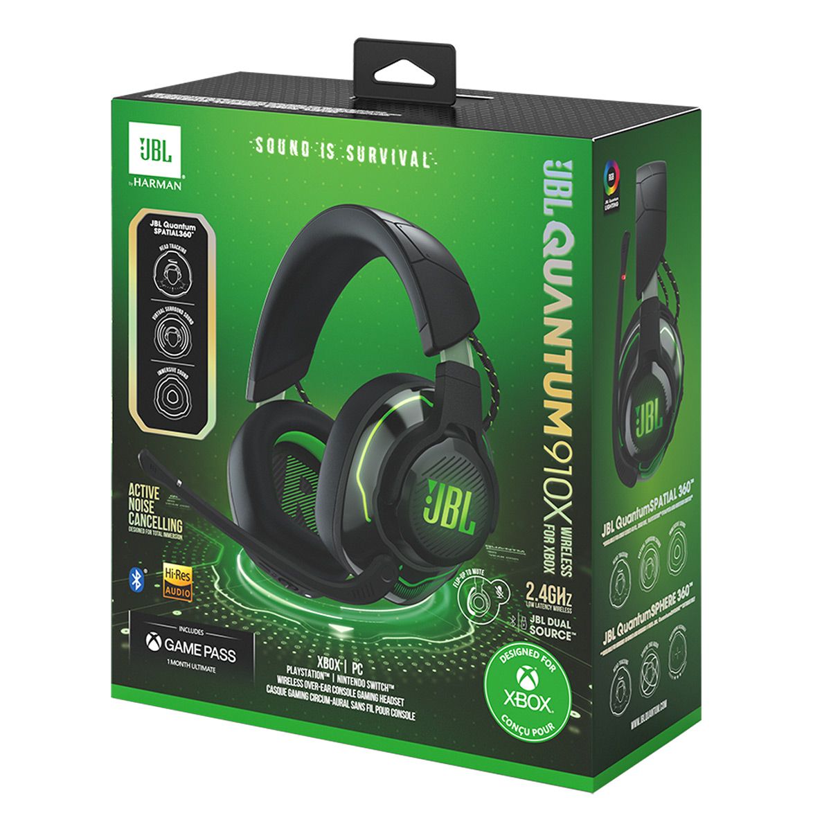 JBL Quantum 910X Wireless Gaming Headset with ANC, & Bluetooth for Xbox, PlayStation, Nintendo Switch, Windows & Mac - thumbnail 7