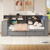 Whisen Twin Size Platform Bed with Storage Shelves, Drawers, Charging Station, LED, Desk and Headboard - 3 of 4