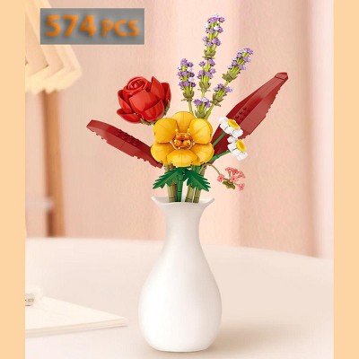 Acoinel Flower Building Kit, Building Block Set, Artificial Flowers Building Bricks for Gifts