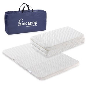 hiccapop Playard Mattress Trifold with Bag - White - 1 of 4