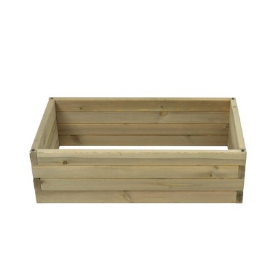LuxenHome Wood 2.6ft x 1.5ft Raised Garden Bed Brown