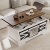 homfan Farmhouse Coffee Table with Lifting Top, Rectangle Coffee Table with Storage & Sliding Groove Barn Door,Lift Top Coffee Table - 3 of 4