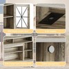 LED TV Stand for 65 Inches, Curved Entertainment Center with Adjustable Shelves and Farmhouse Glass Doors, TV Cabinet Media Console for Living Room - 4 of 4