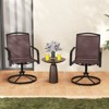 Tangkula Patio Swivel Chairs Set of 2/4 w/ High Back & Round Metal Base for Backyard - 3 of 4